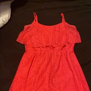 Coral maxi dress with lining to knees